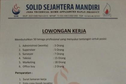 Lowongan Kerja Solid Sejahtera Mandiri